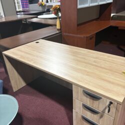 66" X 30" Oak desk 30" High W/ BBF ($299)