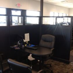 Car dealership cubicle