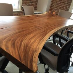 Close up live edge table